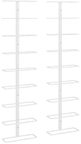 vidaXL 2X Casier à Vin Mural pour 9 Bouteilles Casier à Bouteilles Porte-Bouteille Étagère à Vin Stockage Rangement Maison Intérieur Blanc Fer