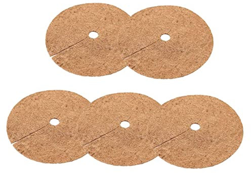GANAZONO 5 Stück Kokospalmen-Dichtung Kokos-Mulch-Scheibe Garten-Blumentopf-Ring Gummi-Mulch Für Landschaftsbau Baum-Barrierematte Rindenabdeckung Für Kokosfaser-Baumringe