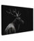 MuchoWow© Bild auf Leinwand Groß 120x80 cm XXL Schlafzimmer Bilder Wand Deko Wohnzimmer Modern Wanddeko Bilderwand Geschenk Hirsch - Rotwild - Reh - Schwarz - Porträt - Geweih - Tiere