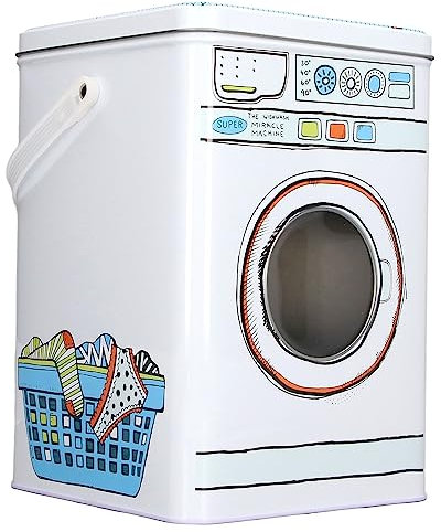 HERCHR Récipient De Détergent à Lessive En Poudre, Joli Récipient De Lessive En Métal En Forme De Machine à Laver