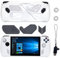 Carcasa protectora para ASUS ROG Ally (TPU), con función atril, incluye 2 protectores de pantalla de cristal templado, redes antipolvo, protectores de joystick y adaptador 3.1, color blanco