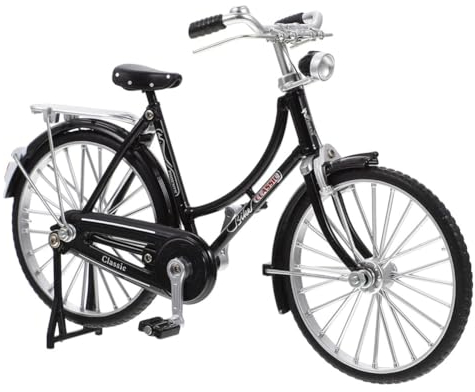 Inyetri Deko Fahrrad Miniatur Mini Fahrrad Modell Spielzeug 1:10 Vintage-Fahrradmodell Fahrrad Miniatur Modell für Kinderspielzeug, Geschenke und Dekoration (Schwarz 2)