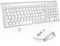 Wireless Keyboard and Mouse Sets - QWERTY UK USB Ful-Size Slim Keyboard Silent Mouse for Windows PC/Laptop/Surface/Mac -White Silver