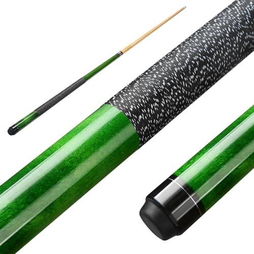 ASMPCUE Pool Queue, 58 Zoll Billard Queue Kanadischer Ahornholz Pool Cue 13mm Spitzen für Professionelle Billardspieler, 1/2 Maple Queue Sticks für Billard Tisch Sport (Grün)