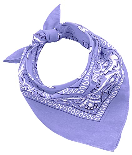 Bandana aus 100% Baumwolle, 3/5/10er-Set, für Damen, Herren, Kinder, Unisex, einfarbig und/oder mit Paisley-Muster, Artikelnummer A644, Lila, Set 1 pz