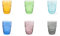 Excelsa Country Flower Set mit 6 Wassergläsern, buntes Glas aus Pasta, Fassungsvermögen 300 ml.
