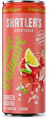SHATLER'S Cocktails Erdbeer Daiquiri | Alkoholhaltig | in Barqualität | 12 x 250 ml