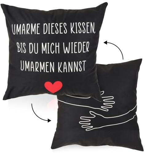 COLOFALLA 1 Stück Valentinstag Deko Valentinstag Kissenbezug Umarme Dieses Kissen Kissenbezug Lieblingsmensch Geschenk für Freundin Freund Ehepaar (A)