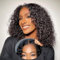 Glueless Wig Deep Wave Lace Front Wig Human Hair 180% Density 4X4 Transparent Lace Closure Wigs for Black Women Wear and Go Lace Front Wigs Glueless Wigs Pre Plucked Natural Color (16inch)