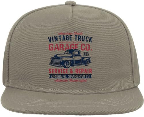 American Classic Vintage Truck Authentic Pickup Truck Snapback Flat Visor Cotton Blend Cap Gray, grau, Einheitsgröße