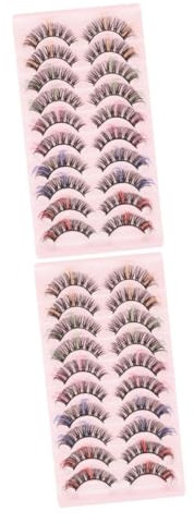 Angoily 20paires Faux Cils Colorés Kit De Cils Vaporeux Naturels Pour Maquillage Réutilisables Et Confortables