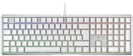 CHERRY XTRFY MX 3.1, Mechanical Gaming Keyboard, Pan-Nordic Layout (QWERTY), RGB Lighting, Aluminium Casing, USB-A Port, MX2A RED Switches, White
