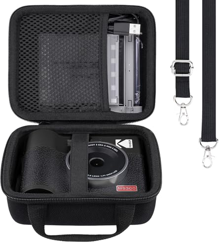 Khanka Hard Travel Case Replacement for KODAK Mini Shot 3 ERA/Mini 3 ERA/Mini Shot 3 Retro Instant Camera and Photo Printer,Case Only (Black, Black Zipper)