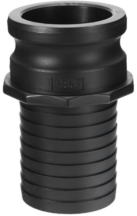 PATIKIL Poly Cam Lock Fittings, 3 Part E Male Adapter x Hose End Cam Groove Hose Fittings Polypropylene Cam Lock Fittings, Black