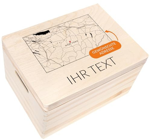 Creative Deco Wo Alles Begann Personalisierte Geschenke Koordinaten + Wunschtext Holzkiste | Geschenk für Ihn und Sie Deko | Individuelles Geschenk für Frauen, Männer und Paar