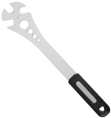SHOWANER Bike Pedal Wrench, 7 in 1 Bicycle Pedal Removal Tool with 320mm Long Handle, Multi-use 15mm,21mm 10T 9/16 Pedal Removal Tool and 10mm/8mm/6mm Hexagon Hole