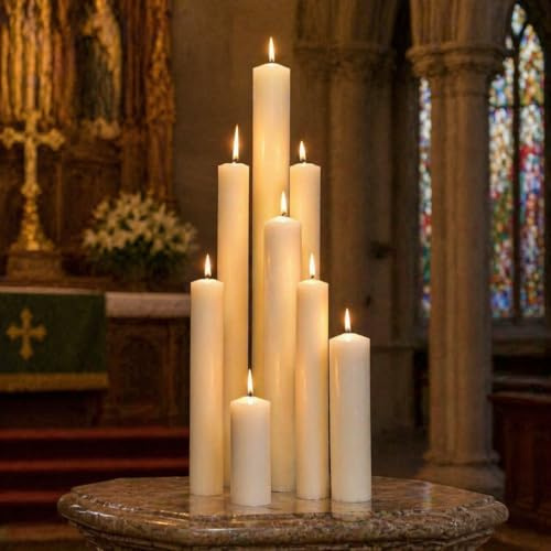 Candele da altare per chiesa, 3,5 x 22,9 cm, confezione da 6