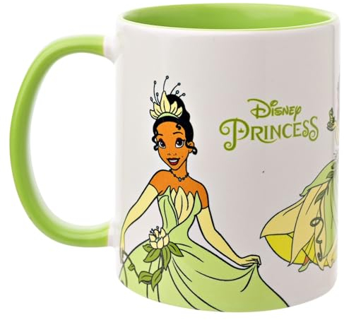 Widdop and Co. - Disney La Princesse et la Grenouille – Tasse Tiana – Vert/Blanc en grès émaillé Icônes et méchants – Produit sous licence officielle Disney (325 ml).