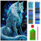 ARTULIO Diamond Painting Set - Blauer Wolf vor Weltraumhintergrund - 40x60 cm - Groß XXL - 5D Diamant Painting Bilder DIY, Diamond Painting Erwachsene