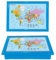 World Map Theme Large Wooden Lap Tray With Cushioned Bean Bag Brakfast, Dinner Laptop, TV, Food, Serving Tray (BLUE)