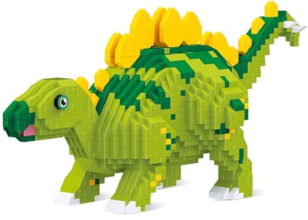 LONESTAR Mikrobausteine Dinosaurier Stegosaurus, 1318 Teile, Mini Klemmbausteine Set, DIY 3D Modell, grün, detailreich, für Kinder ab 8 Jahren, Sammler & Bastler