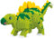 LONESTAR Mikrobausteine Dinosaurier Stegosaurus, 1318 Teile, Mini Klemmbausteine Set, DIY 3D Modell, grün, detailreich, für Kinder ab 8 Jahren, Sammler & Bastler