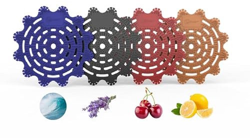 12 x Urinal Deodoriser Screens, 30 Days of Freshness, Mat Suppressant, Toilet Fragrance, Anti Splash, MADE IN THE UK, from Recycled Materials (Various Colour/Scent)
