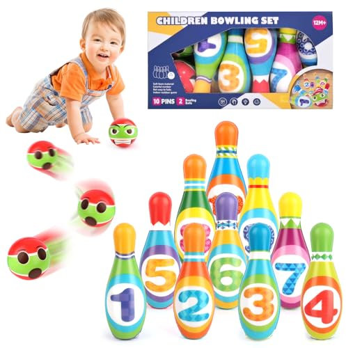 LWMTT Bolos Niños, Juegos de Bolera para Niños, Juguetes para Niños, 12 Piezas