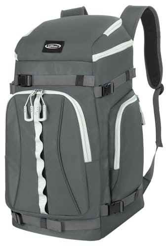 Lunidry Borse per Scarponi Sci, 65L Zaino per Scarponi da Sci Snowboard con Scomparto per Casco, Giacca, Occhiali, Guanti, Borsa da Sci, Snowboard, Pattini, Pattini in Linea