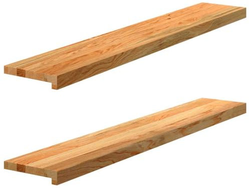 vidaXL Fensterbänke 2 Stk. Hellbraun 120x20x2 cm Massivholz Eiche, Fensterbrett, Holz Treppenstufe, Holz Fensterbrett, Fensterbank Eichenholz