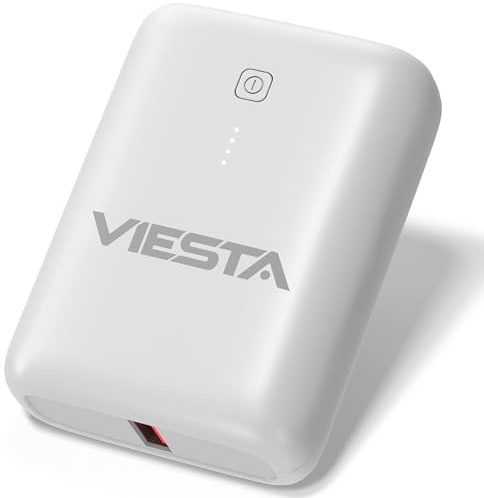 Mini Powerbank 9.000 mAh Weiß – kompakte 22,5 W Schnelllade-Powerbank mit PD 20W, USB-C EIN-/Ausgang, USB-A Ausgang, LED-Anzeige und handlichem Design für unterwegs