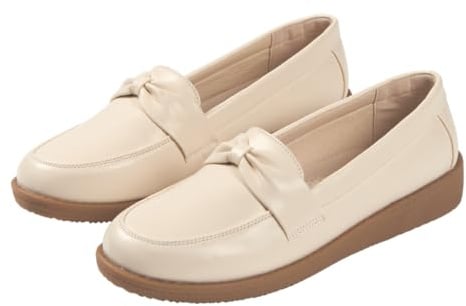 Coopers of Stortford Memory Foam Comfort Loafers (Cream, UK Footwear Size System, Adult, Women, Numeric, Medium, 5)