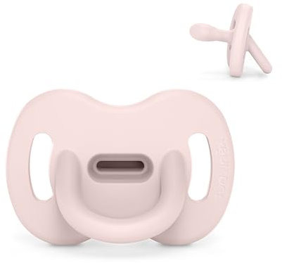 Suavinex, Sucette Tout Silicone pour Nouveau-nés, pour Bébé 0/6 Mois et Naissance, avec Tétine Symétrique SX Pro, Réversible, Super Douce et Souple, Idéal pour Dormir, Rosewater