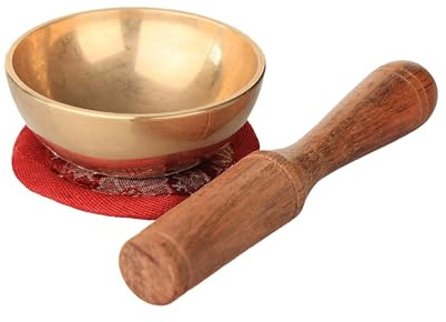 NKlaus Klangschalen-Set 6x2,5cm mit Holzklöppel und Stoffkissen | Für Meditation, Klangarbeit und Yoga
