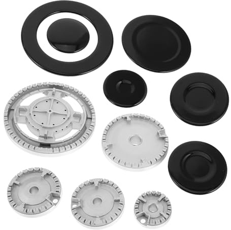 Operitacx Gas Stove Burner Caps Replacement Set 11pcs Concave Flame Diffuser Covers for Gas Cooktop Stove Accessories Kitchen Range Parts