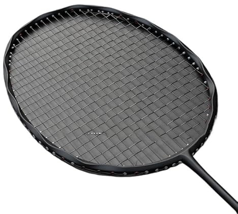 Federball Set Carbon Faser Badminton Schläger Professionelle Angriff Typ 22-30LBS(Noir)