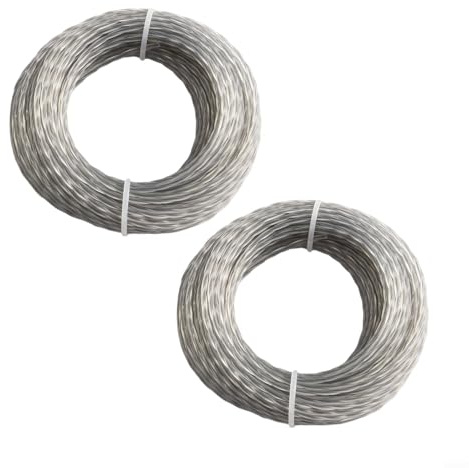 Professionelle Ersatz-Trimmerschnur aus Nylon für Gras und Schneiden, für 2 Rollen je 15 m, kompatibel mit elektrischen Hand-Trimmern (15 m x 3,5 mm x 2 Stück)