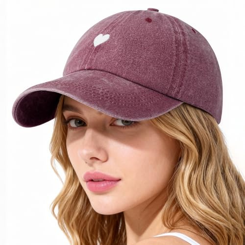 Lonya Cappello Baseball Donna con Visiera Tennis da Golf Visor Sportive Unisex Cappellino Casuale Baseball cap Regolabile Berretto Uomo Estivo B-Cuore,Bordeaux