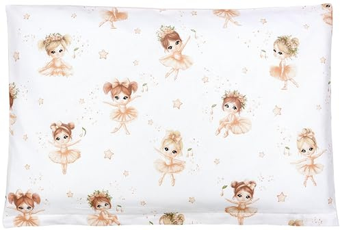 TupTam Kinder Kissenhülle Kissenbezug Dekorativ Gemustert Kinderzimmer, Farbe: Kleine Ballerinas/Beige, Größe: 40 x 60 cm