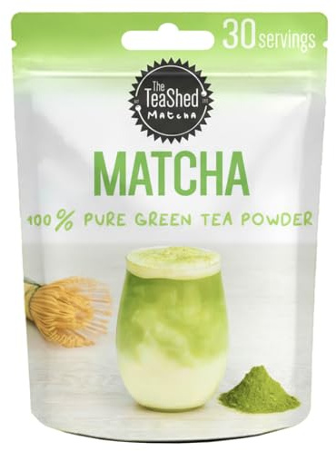 The TeaShed Matcha Powder - 100% Pure Matcha Green Tea Powder, 30g (30 Servings), Matcha Latte Powder for Drinks, Smoothies & Baking, Resealable Pouch