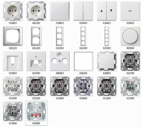 GIRA System 55 reinweiß glänzend, Schalter & Steckdosen