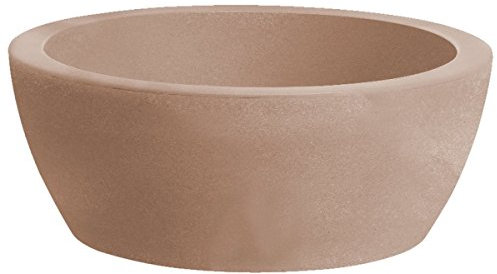 hydroflora 63001600 Vaso a Ciotola Nicoli Thetis, Diametro 40, Altezza 16 cm, Colore Avana Opaco