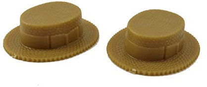 Melody Jane Dolls House 2 Straw Boater Hats Chrysnbon 1:12 Plastic Scale Hall Accessory