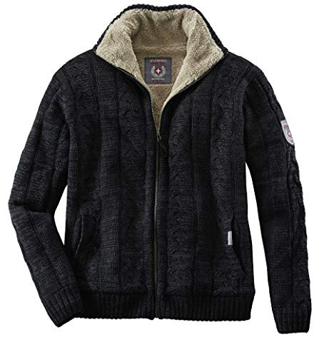 Wildwasser Herren Strickjacke schwarz/DKL. grau grau/dunkelgrau Marine/grau M - 4XL (M, schwarz/DKL. grau)