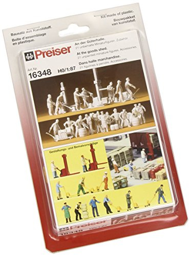 Preiser 16348 H0 An der Güterhalle, 21 unbemalte Figuren