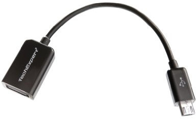 TechExpert Câble/Adaptateur USB Femelle vers Micro USB b USB Host/OTG Compatible avec tablettes et Smartphones munis d'une Prise Micro-USB et de la Fonction OTG