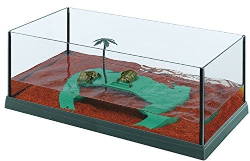 Ferplast Tartarughiera HAITI 50 Vasca in vetro per tartatughe con isola inclusa, 51,5 x 27 x h 18,5 cm