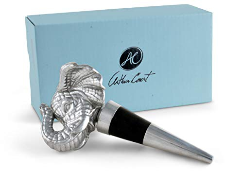 Arthur Court Elephant Bottle Stopper