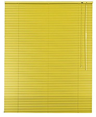 Original Easy-Shadow Aluminium Jalousie Jalousette Breite 140 x 110 cm Höhe in Farbe gelb - Bedienseite rechts - Fensterjalousie Jalousien Alu-Jalousien Alu-Jalousetten Fenster Rollo Lamellenbreite 25 mm Lamellen / Maßanfertigung