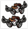SkinoEu® 2 Stück Vinyl Aufkleber Stickers Autoaufkleber Guns Waffe Schädel Totenkopf Fenster Auto Motorrad Fahrrad Tuning B 157
